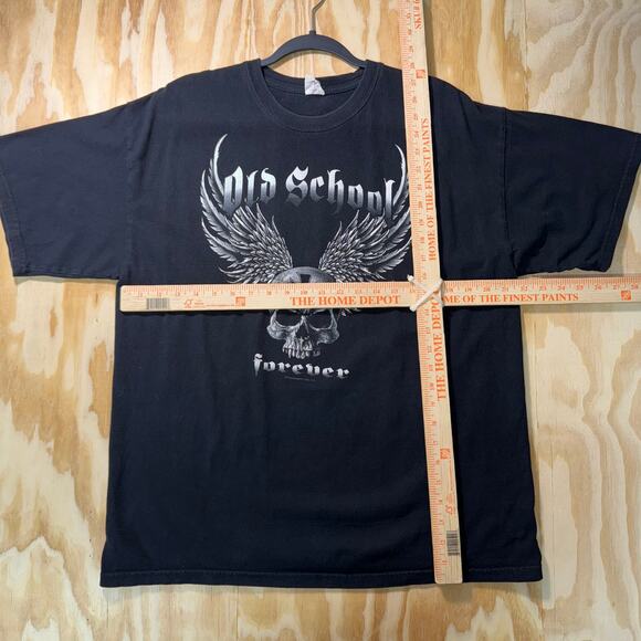 Vintage Y2K old school forever wings iron cross skull tshirt - Picture 4 of 4